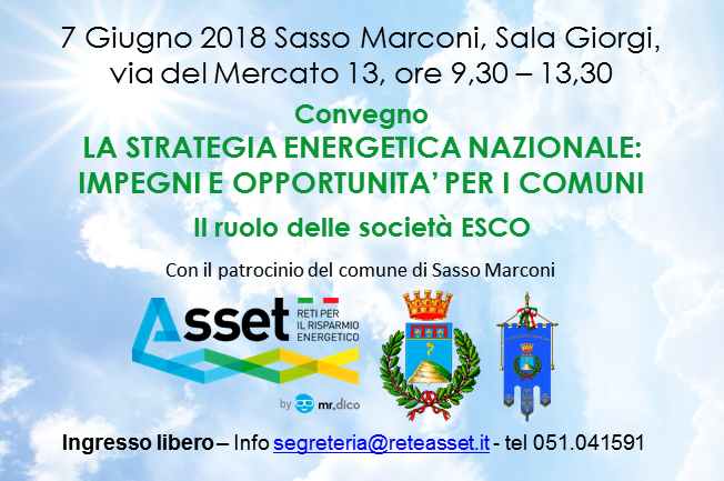 Strategia Energetica Nazionale e i Comuni - Sasso Marconi 7 giugno 2018