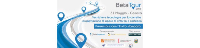 Tecniche e tecnologie per la corretta progettazione di opere di rinforzo e sostegno, Genova, 31 maggio 2018