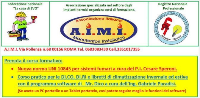 Corso UNI 10845 per sistemi fumari + Corso pratico per le DI.CO, DI.RI e libretti di climatizzazione invernale ed estiva con il software mr.dico