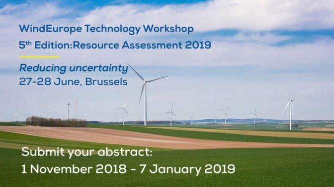 Wind Energy Workshops. Resource Assessment 2019 – 5th edition, Bruxelles, 27 – 28 giugno 2019, Brussels,