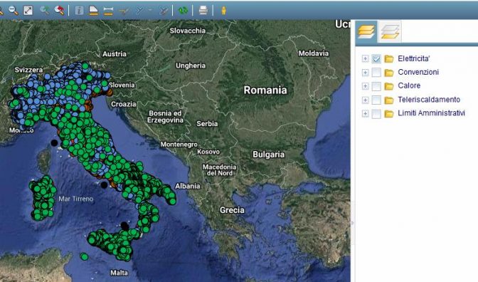 Atlaimpianti, atlante interattivo degli impianti di produzione di energia in Italia, aggiornato a luglio 2019