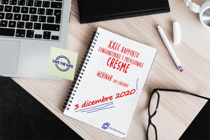 XXIX RAPPORTO CONGIUNTURALE E  PREVISIONALE CRESME  SCENARI E PREVISIONI PER L MERCATO 2020-2025 – presentazione il 3 dicembre 2020