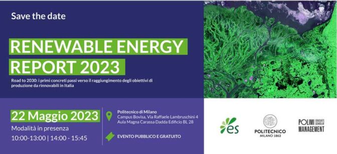 Renewable Energy Report, Milano, 22 maggio 2023